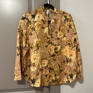 linen blouse floral from mango